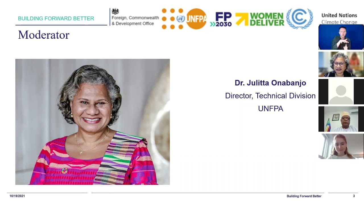 Building Forward Better: Advancing SRHR for Climate Adaptation and Resilience